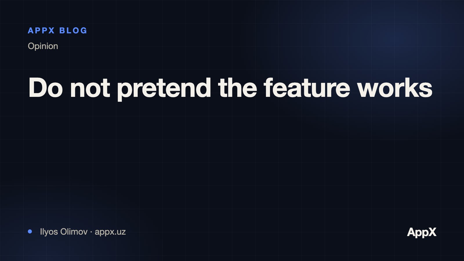 Do not pretend the feature works
