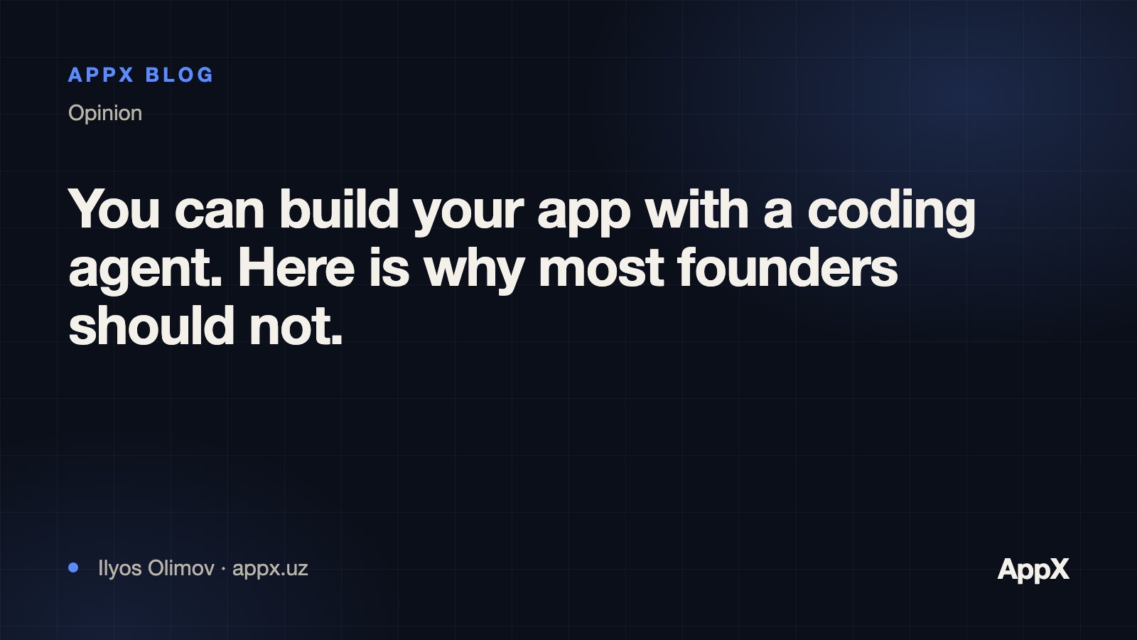 You can build your app with a coding agent. Here is why most founders should not.