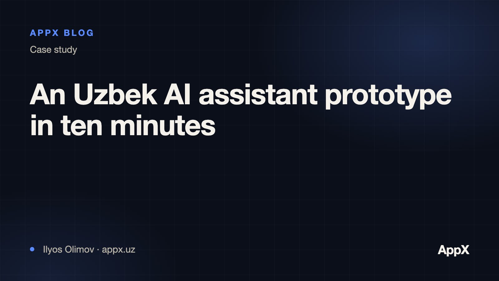 An Uzbek AI assistant prototype in ten minutes